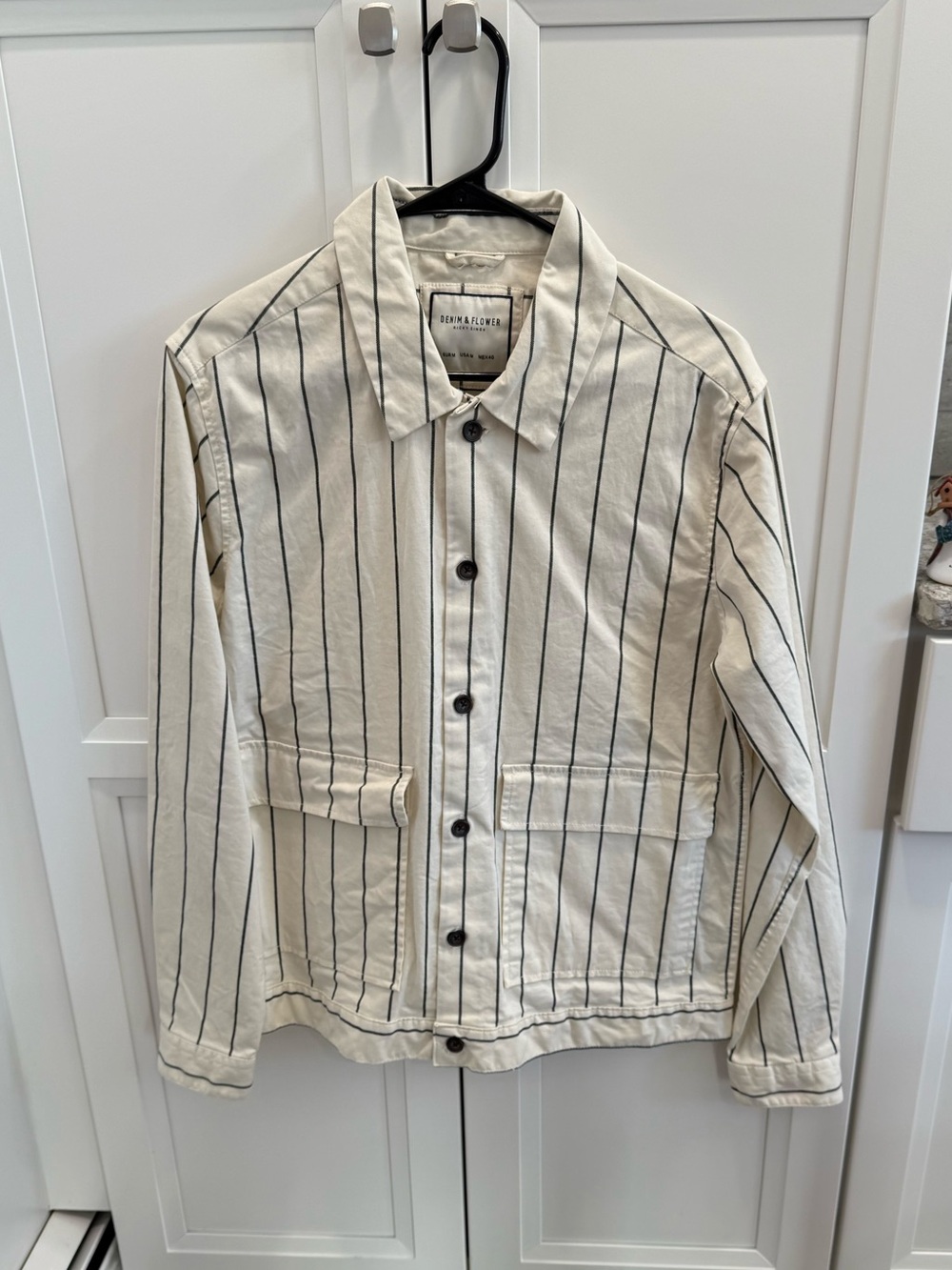 Denim & Flower Cream Pinstripe Jacket